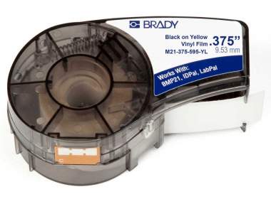 M21-375-595-YL лента 9.53mm/6.4m винил, черный на желтом